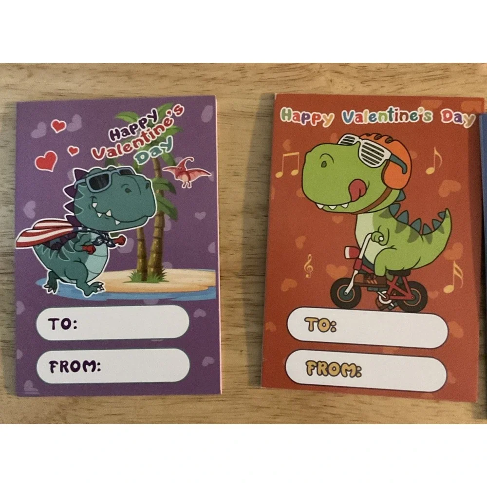 24 Pk Dinosaurs Valentines Day Gift Sets, Dinosaurs Building‎ Blocks